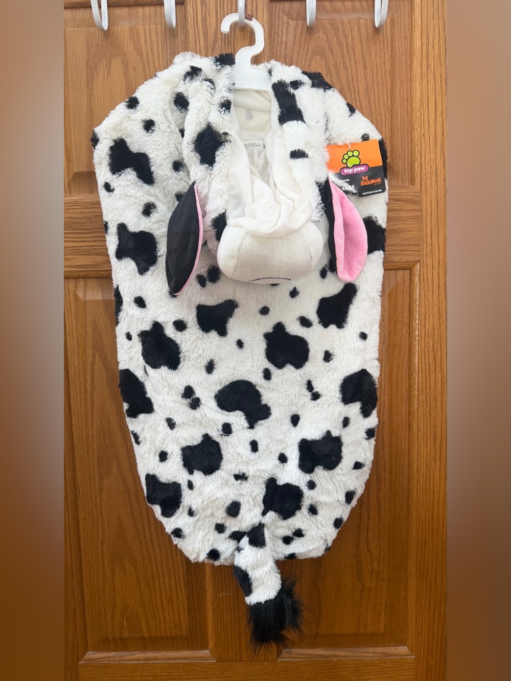 NWT Dog Cow Print Hooded Halloween Costume w Ears and Tail Size XXL